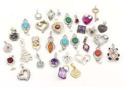 Group lot of Vintage 925 sterling silver pendants