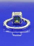 14 Kt White Gold 4.5 Ct VVs1 Emerald Green Fire Moissanite Ring