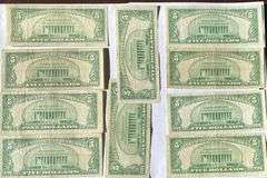 10 $5 Red Seal US Notes