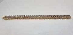18 Kt Yellow Gold Plated 62 Count Lab Simulated Diamond Tennis Bracelet