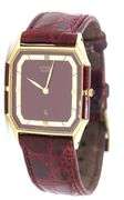 Jaz Rectangular brown wooden dial quartz on leather strap watch
