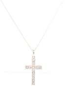 18kt White gold .25ctw diamond cross pendant on chain