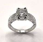 Stunning VVS1 White G-H 3.05 Ct Lab Simulated Diamond Ring