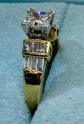 14K Two-Tone Gold Princess Cut Diamond Ring