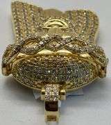 14K Yellow Gold Round Brilliant Cut Jesus