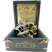 Solid Brass Nautical Sextant with Hardwood Box