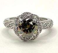 Dazzling 3.4 Ct VVs1 Golden Amber Green Lab Diamond Ring