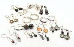 Group lot of Vintage 925 sterling silver earrings