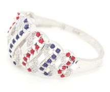 14kt White gold Enamel ring