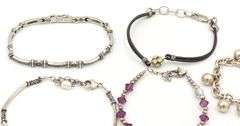 Group lot of 7 Vintage 925 sterling silver bracelets