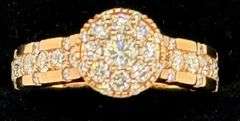 14K Rose Gold Round Brilliant Cut Diamond Ring