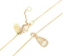 18kt Yellow gold pave diamond drop pendant on chain