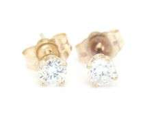 14kt Yellow gold 0.30ctw round brilliant cut diamond stud earrings
