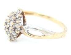 10kt Yellow gold diamond cluster ring