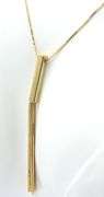 14kt Yellow gold Bar Lariat necklace