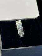 Antique Platinum Baguette Cut Diamond Wedding Band