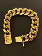 Huge 90 Gram 14 Kt Gold Plate Curb Link Bracelet