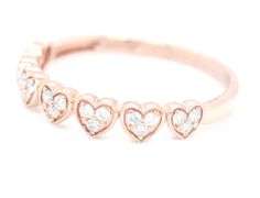 10kt Yellow gold diamond accent heart band