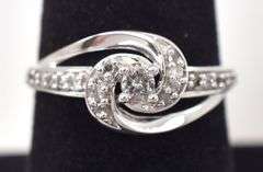 Shining 10K White Gold Diamond Ring