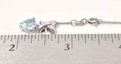 Blue Topaz Gemstone Pendant Necklace in Sterling Silver