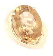 14kt Yellow gold oval Citrine swirl ring