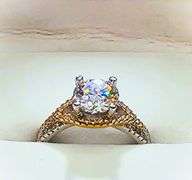 Sparkling 2.15 Ct VVs1 Lab Simulated Diamond 14 Kt White Gold Plated Engagement Ring