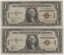 Pair of 1935-A Series $1 Hawaii Silver Certificate notes