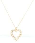 14kt Yellow gold 1ctw diamond heart shaped pendant on chain