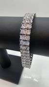 14 Kt White Gold Plated 72 Count Lab Simulated Diamond Tennis Bracelet
