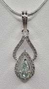 Sparkling 2 Ct VVs1 Lab Simulated Ice Mint Green Diamond Pendant w/chain