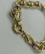 14K Yellow+White Gold Italian Vintage Bracelet