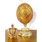 Fabergé Crowned Regal Egg with 24K Gold & Austrian Crystals