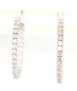 14kt White gold 1ctw diamond in out hoop earrings