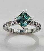 2.48 Ct VVs1 Rare Russian Color Change Lab Created Alexandrite Asscher Cut Ring