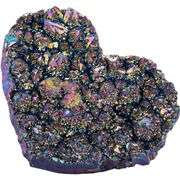 Rainbow Titanium Coated Heart-Shaped Crystal Geode