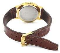Movado Museum gold plated quartz white dial watch