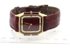 Jaz Rectangular brown wooden dial quartz on leather strap watch