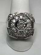 Men's 14 Kt White Gold Plate 7.25 Ctw Lab Simulated Diamond Ring