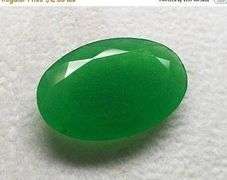 7X9MM Oval Created Green Jade