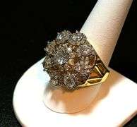 14 Kt Yellow Gold Plate Huge Majestic 21.5 Ctw Lab Simulated Diamond Ring