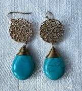 Turquoise color pair of Fashion Earrings