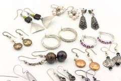 Group lot of Vintage 925 sterling silver earrings