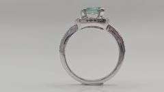 14 Kt White Gold Plated Sparkling 2.25 Ct White Ice Green Lab Simulated Diamond Ring