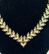 14K Yellow Gold Heart Link Necklace