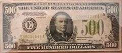 Rare U.S $500 Bill