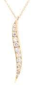 14kt Yellow gold 1/2ctw diamond leaf pendant on chain