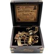 Functional Brass Nautical Sextant with Hardwood Box