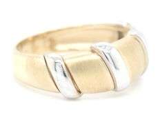 14kt two tone gold dome diamond ring