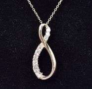 CZ Gemstone Pendant Necklace in Sterling Silver