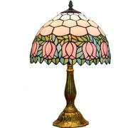 Pink Tulip Stained Glass Table Lamp